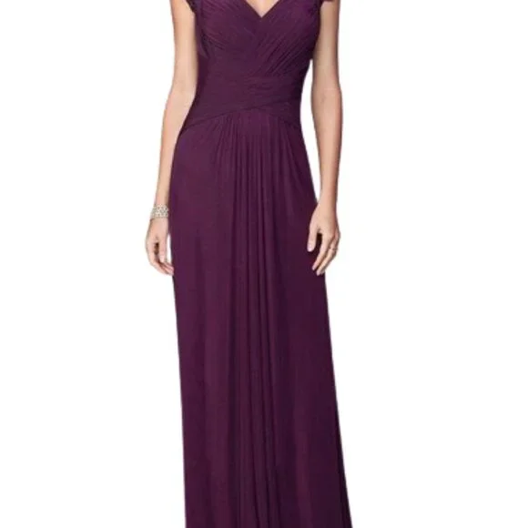 NWT La Femme 23084SC Jersey Evening Dress Purple Size 8